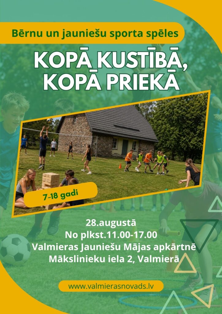 Bērnu un jauniešu sporta spēles Valmierā 28.08.2026.